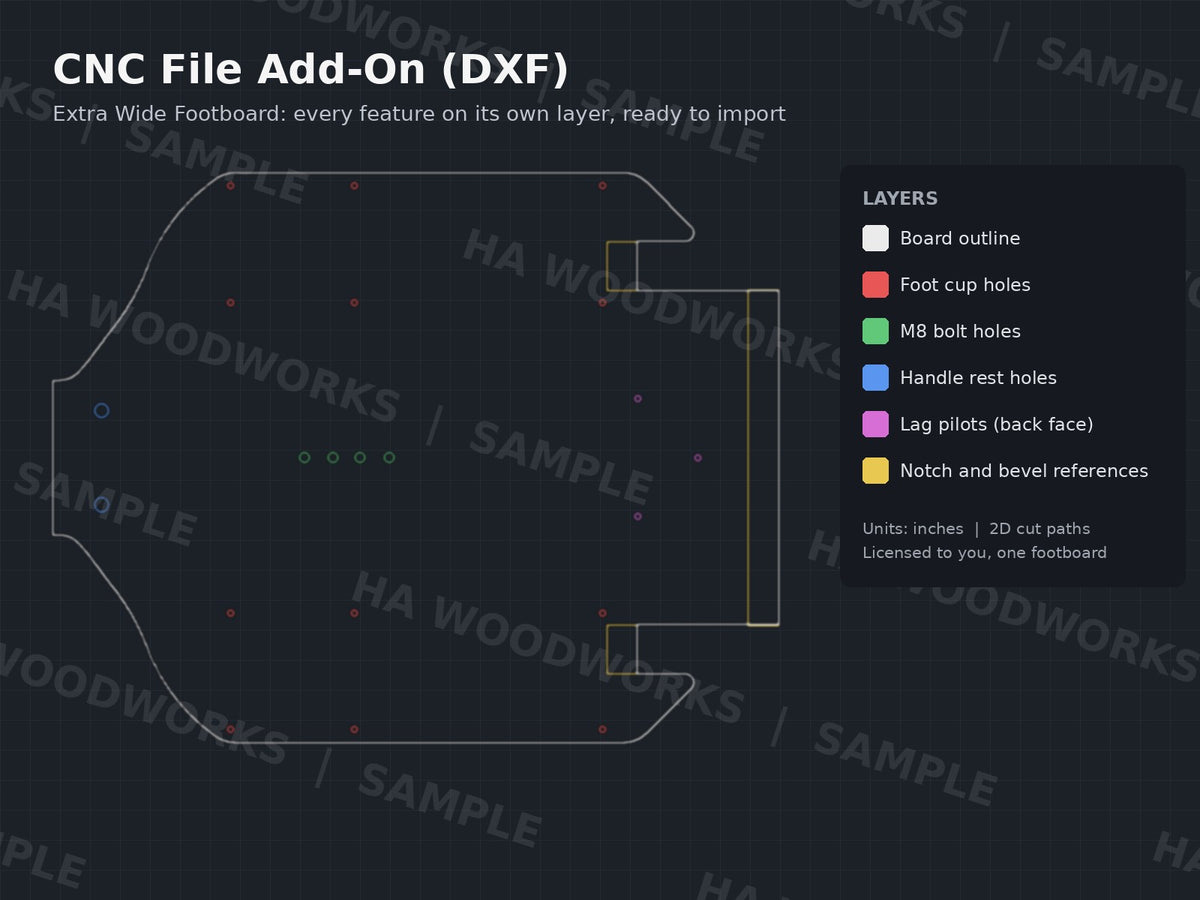 CNC File Add-On (DXF) - Extra Wide Footboard Plans