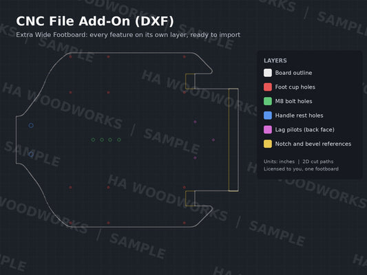 CNC File Add-On (DXF) - Extra Wide Footboard Plans