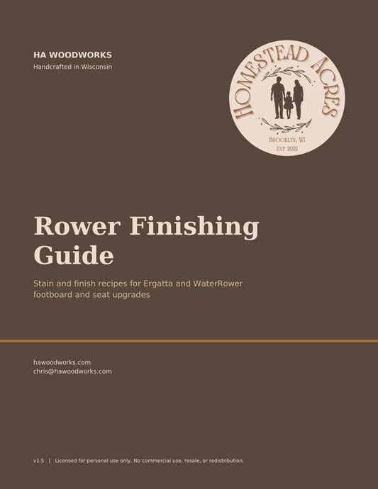Digital Guide - Ergatta and WaterRower Rower Finishing Guide (Stain and Finish Recipes)