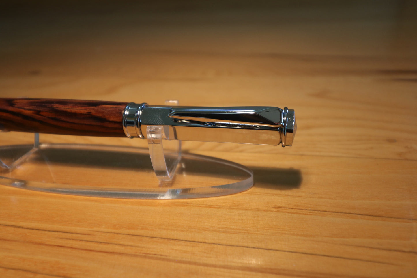 Premium Rollerball Pen w/Magnetic Cap - Chrome with Cocobolo - Graduation or Anniversary gift