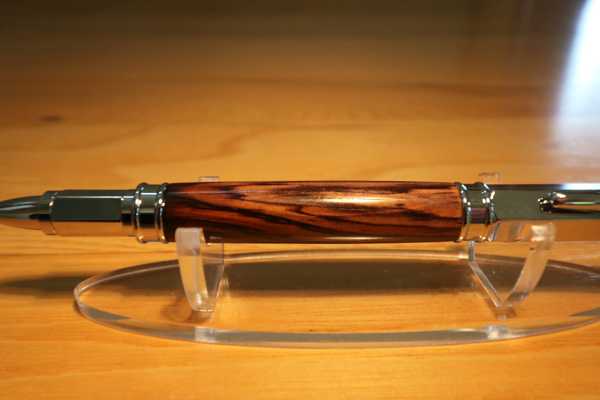 Premium Rollerball Pen w/Magnetic Cap - Chrome with Cocobolo - Graduation or Anniversary gift