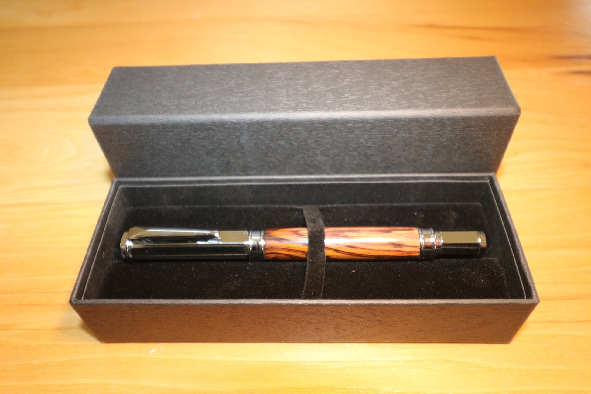 Premium Rollerball Pen w/Magnetic Cap - Chrome with Cocobolo - Graduation or Anniversary gift